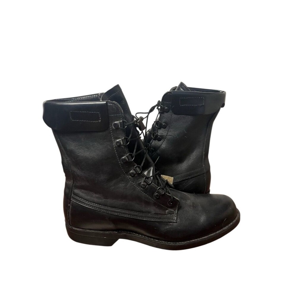 COVE SHOE CO Black Leather Military Boots Lace Up Mens Size 11 D VINTAGE 90’s